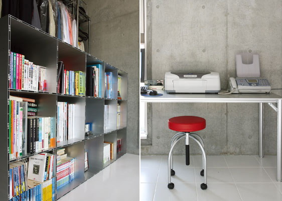 Client S Residence / Grid Shelf, Aluminum Mesh Table